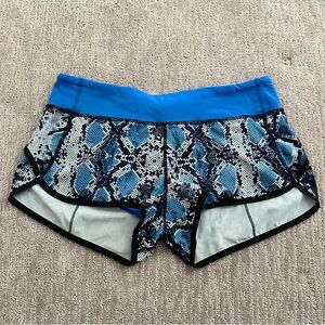 Lululemon Speed Up lined shorts.